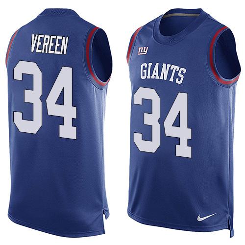  Giants #34 Shane Vereen Royal Blue Team Color Men's Stitched NFL Limited Tank Top Jersey